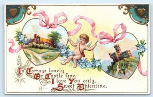 VALENTINE Greeting ~ Castle ~  I LOVE YOU ONLY SWEET VALENTINE 1909 Postcard