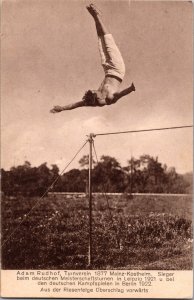 Mint Olympic Games Athlete RPPC Postcard German Gymnastic forward somersault