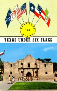 TX - San Antonio. The Alamo, Texas Under Six Flags