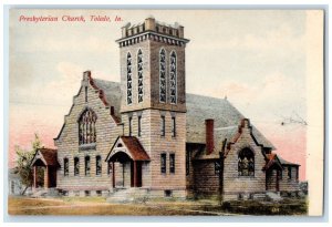 c1910 Presbyterian Church Exterior Building Toledo Iowa Vintage Antique Postcard