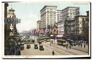 Postcard Old Canal Street New Orleans Streetcar
