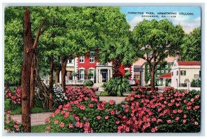 c1940 Forsythe Park Armstrong College Exterior Savannah Georgia Vintage Postcard