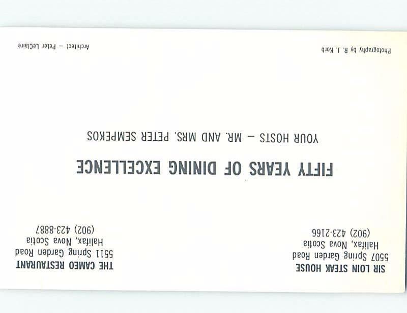 Pre-1980 RESTAURANT SCENE Halifax Nova Scotia NS B9671