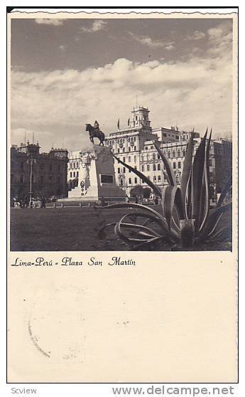 RP, Plaza San Martin, Lima, Peru, PU-1952