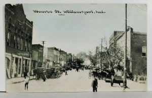 Williamsport Indiana Monroe Street c1910 Postcard Q15