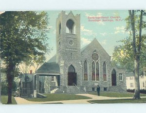 Divided-back CHURCH SCENE Saratoga Springs New York NY AD2138