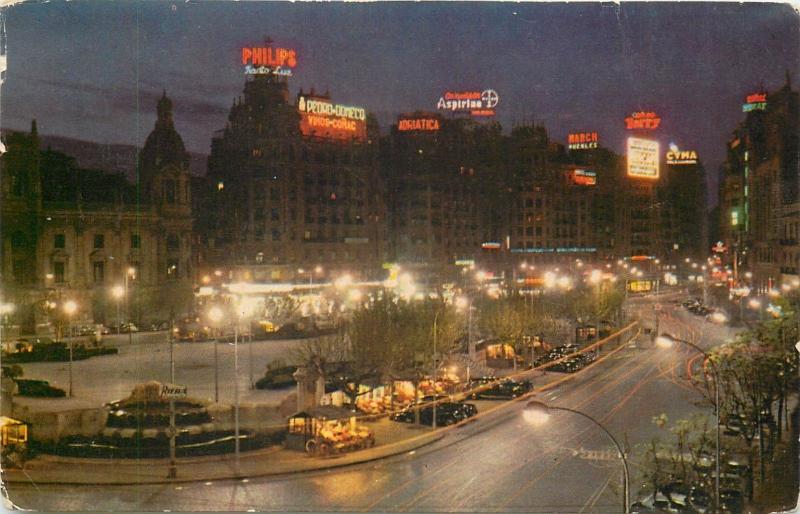 Valencia Caudillo square by night