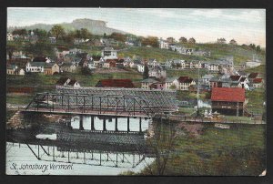 Elevated View St Johnsbury & Bridge St Johnsbury Vermont Used c1911