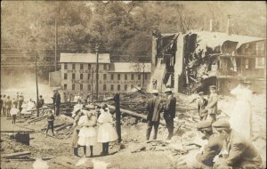 Winsted Connecticut CT Disaster Steam Laundry c1910 Real Photo Postcard