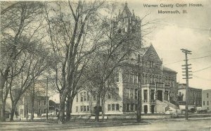 Vintage Postcard; Warren County Court House Monmouth IL, Wheelock