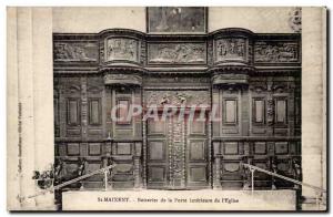 Postcard Old St Maixent woodwork of the inner door of the & # 39eglise