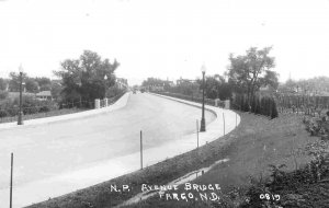 Northern Pacific Avenue Bridge Fargo North Dakota 1950s RPPC Real Photo postcard