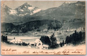 1910's St. Moritz Meierei Moritz Switzerland Mountain Alps Posted Postcard