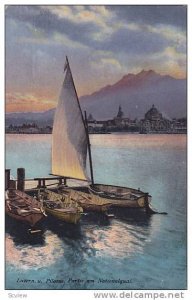 Sailboat, Partie Am Nationalquai, Luzern u. Pilatus, Switzerland, 1910-1920s