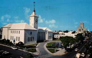 Bermuda City Hall Hamilton Chrome Postcard 08.78