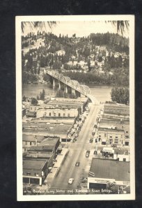 RPPC BONNER'S FERRY IDAHO KOOTENAI RIVER BRIDGE STREET SCENE REAL PHOTO POSTCARD