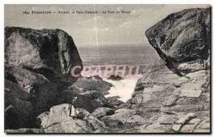 Old Postcard Rochers Penmarch Saint Gnenole Le Saut du Moine