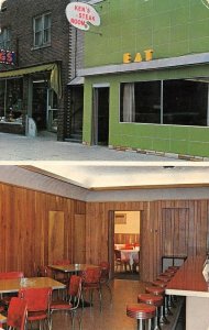 Ken's Steak Room & Pattie Drug Store, Baldwin, MI Roadside 1958 Vintage Postcard