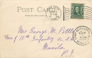 1906 Military Cancel Postcard Camp Keithley Moro Philippines