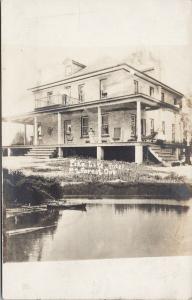 Pike Lake Hotel Mt. Forest Ontario Woman Man Wellington North c1908 Postcard E61