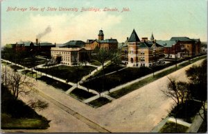 Postcard Birds Eye View of State University Buildings in Lincoln, Nebraska