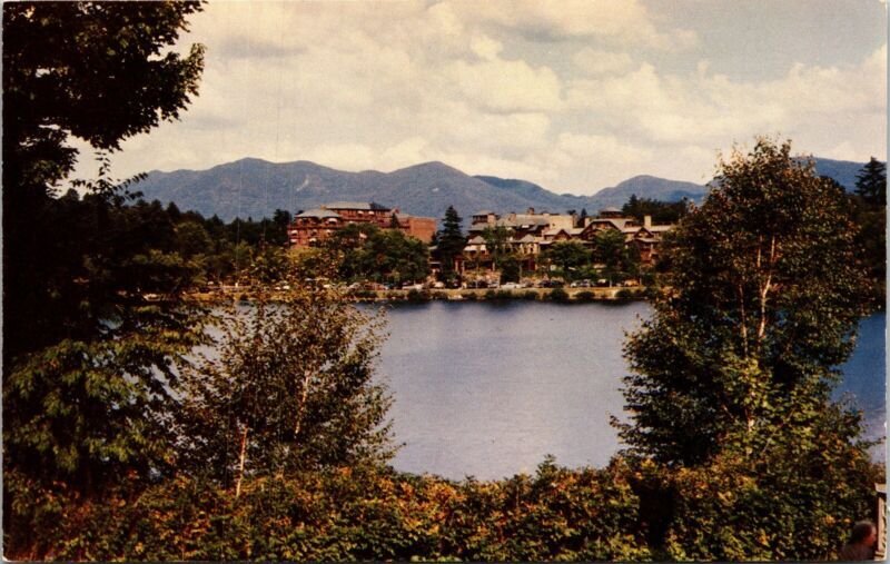 Lake Placid Club Mirror Lake New York NY Postcard Mike Roberts VTG UNP Vintage