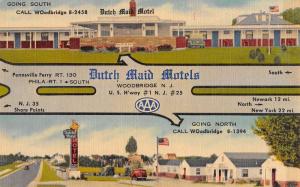 Woodbridge New Jersey Dutch Maid Motels Multiview Antique Postcard K94182