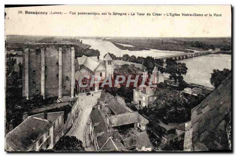 Old Postcard Beaugency Panoramic View Of Sologne Tower Cesar L & # 39Eglise N...