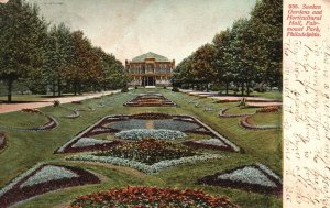 Vintage Postcard 1906 Sunken Gardens & Horticultural Hall Fairmount Park Phil PA