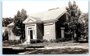 RPPC SEARSPORT, Maine ME ~ PENOBSCOT MARINE MUSEUM c1940s Waldo County Postcard