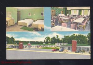 BURNSIDE KENTUCKY 7 GABLES MOTEL RESTAURANT VINTAGE LINEN ADVERTISING POSTCARD