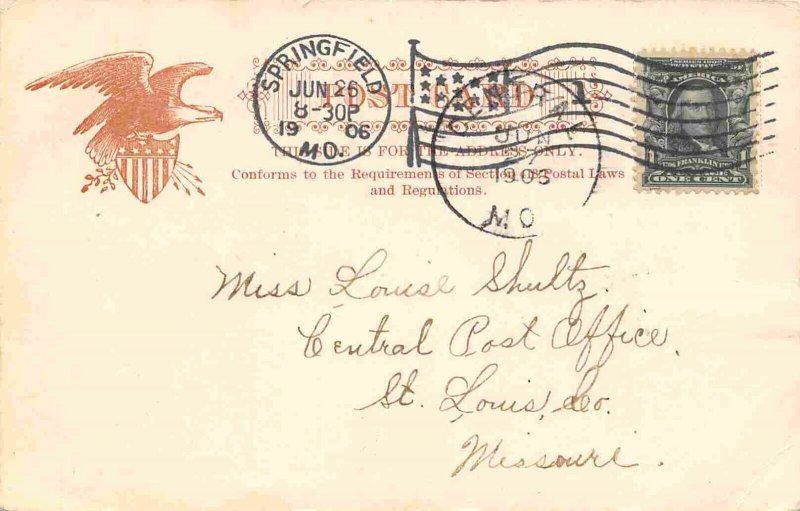 High School Springfield Missouri 1906 postcard