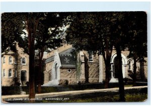 GANANOQUE, Ontario Canada ~ ST. JOHN'S CATHOLIC CHURCH c1910s Postcard