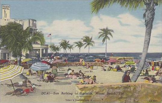 Florida Miami Beach Sun Bathing At Surfside