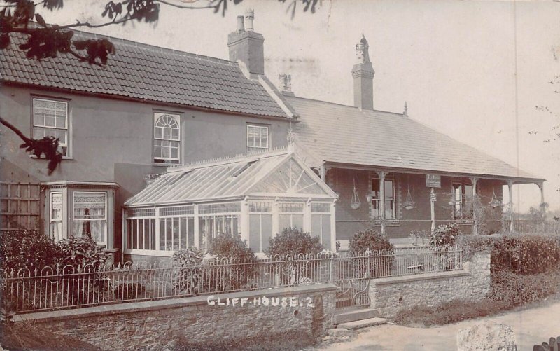 BRISTOL ENGLAND~CLIFF HOUSE~1900s REAL PHOTO POSTCARD TO BOWSLAND PATCHWAY