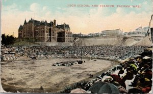 Tacoma WA High School & Stadium Postcard F14 *as is