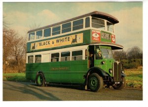 Double-Decker Bus, England, Black and White Advertising