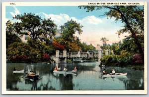 Vtg Chicago Illinois IL Cable Bridge Garfield Park 1920s View Unused Postcard