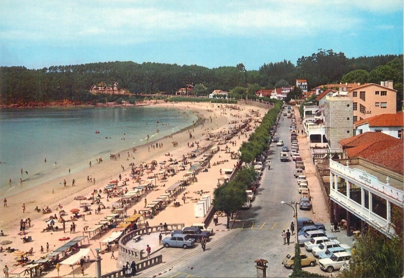 Postcard Europe Spain Pontevedra the Silgar beach 