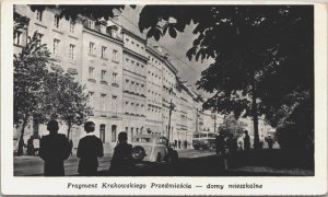 Poland Fragment Krakowskiego Przedmiescia domy mieszkalne Vintage Postcard B121