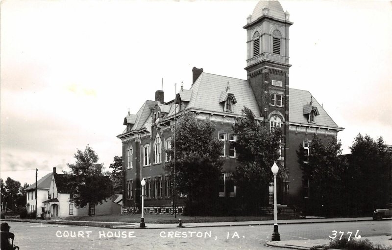 G24/ Creston Iowa Real Photo RPPC Postcard c40s Court House