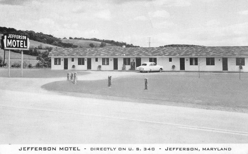 Jefferson Maryland Motel Street View Antique Postcard K98994