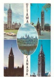 Parliament Buildings, Ottawa ON, 1969 Multiview Postcard, Easter Seals Slogan