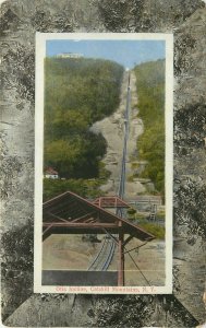 c1910 Postcard; Otis Incline Railway, Catskill Mts. NY, Birch Bark Look Vignette