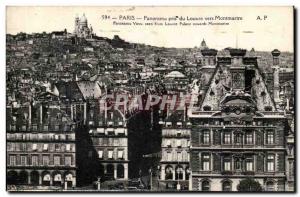 Paris - 1 - Panorama taken from the Louvre to Montmartre - Old Postcard