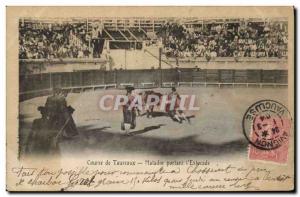 Old Postcard Bullfight Bullfight Matador bearing the & # 39estocade