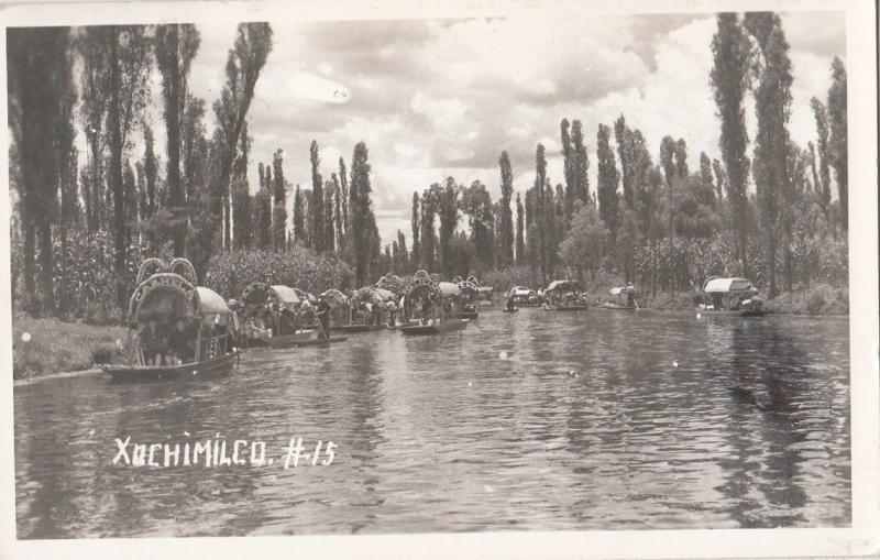 B78142 xachimilco boats bateaux mexico scan front/back image