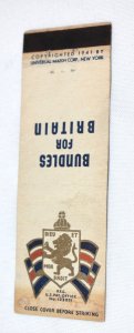 Bundles for Britain 1941 Advertising WWII 20 Strike Matchbook Cover