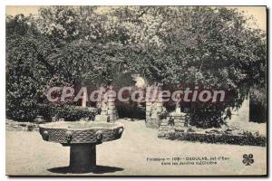Old Postcard Brittany Finistere Daoulas fountain in the gardens of Cloitre