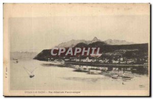 Old Postcard Evian les Bains Vue Generale Panoramic Boat